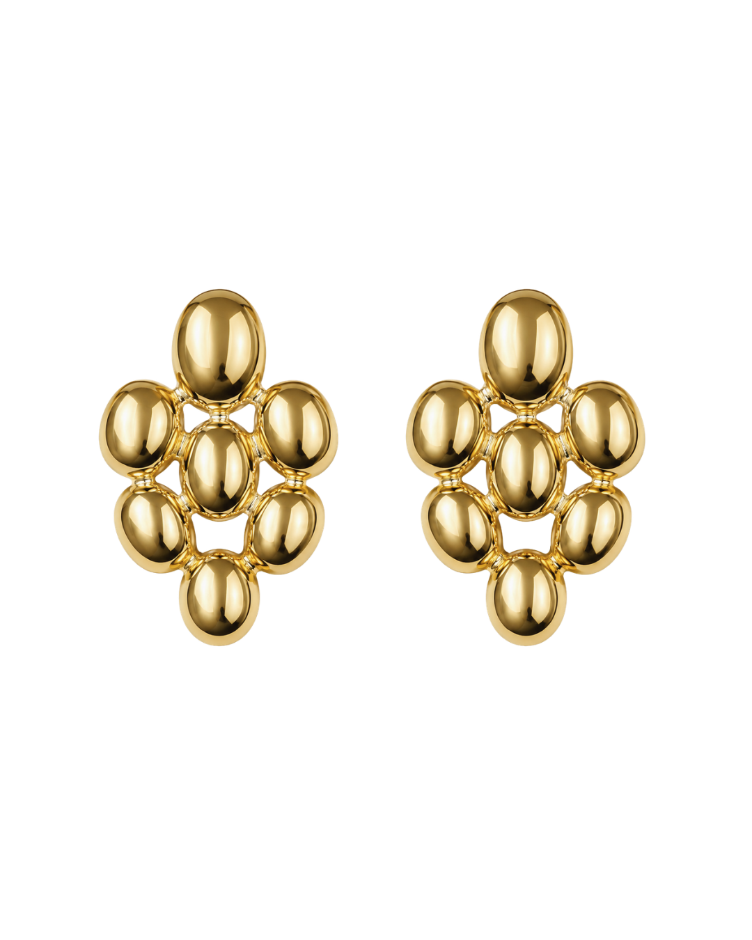 Maxi Brinco Oval Design Dourado
