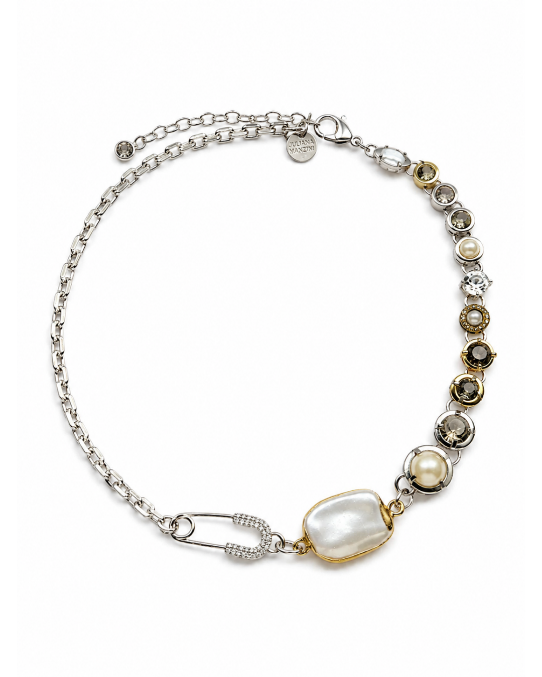 Colar Feminino Mix de Banhos com Pérola Barroca e Zircônias | Western Glam