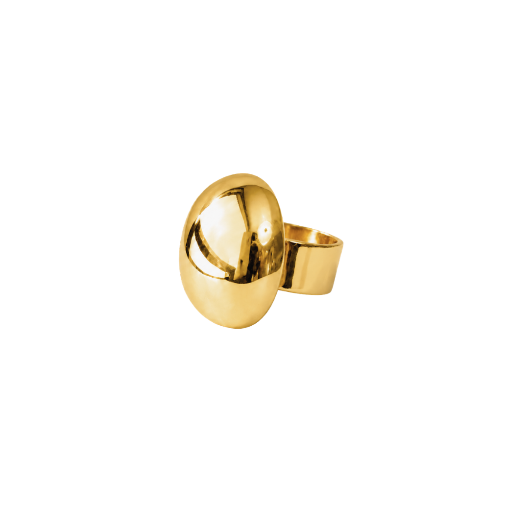 Anel Médio Ova Design Dourado