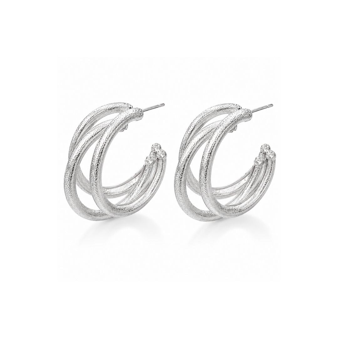 BRINCO ARGOLA AROS DESIGN PRATEADO