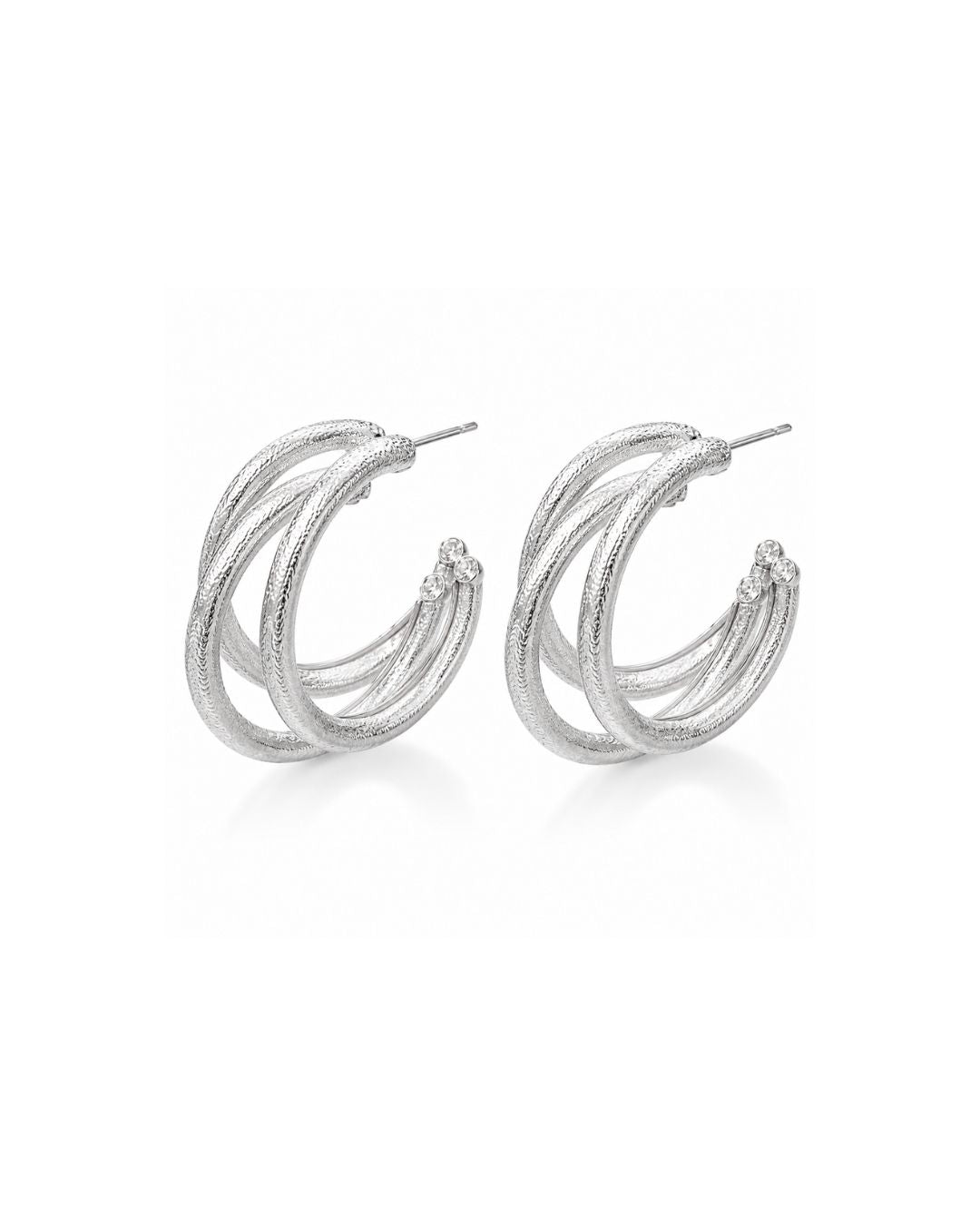 BRINCO ARGOLA AROS DESIGN PRATEADO
