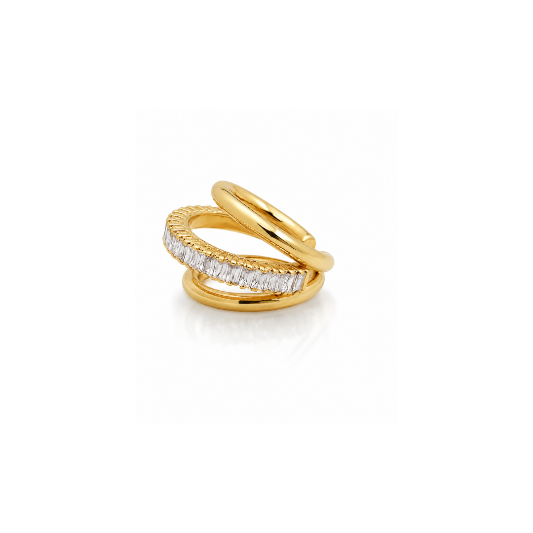 Ear Cuff Zircônia Shine Dourado